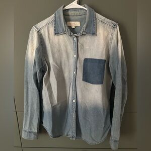 Olive & Oak Chambray Button-Down Shirt | Size M